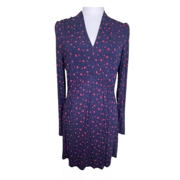 Boden Dresses & Skirts - Boden Women's Size 4 Betty Blue Red Star Print Viscose Jersey Dress Long Sleeve